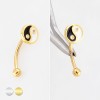 YIN YANG CZ 316L SURGICAL STEEL CURVED BARBELL/EYEBROW